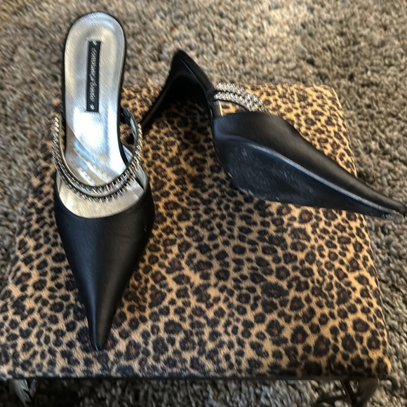 Constanca Basto Blk Satin Mules Size 39, Lightly worn, protective bag, orig box. - Picture 6 of 7